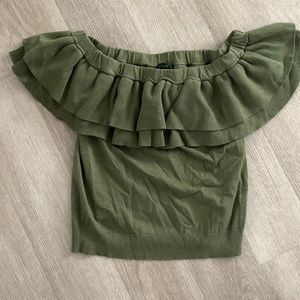 Ruffled off the shoulder top
